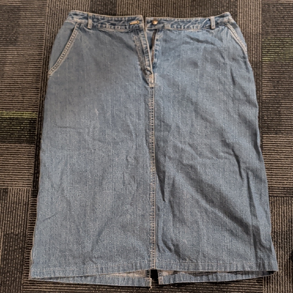 L.L. Bean Classic Blue Denim Skirt